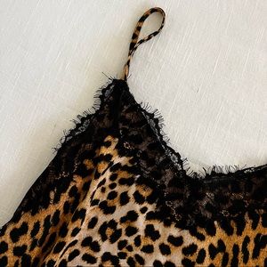 lace, animal print camisole